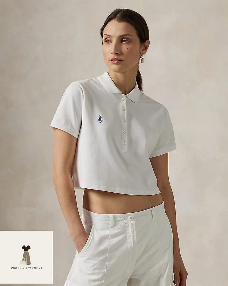 Cropped Polo and High-Waisted Jeans