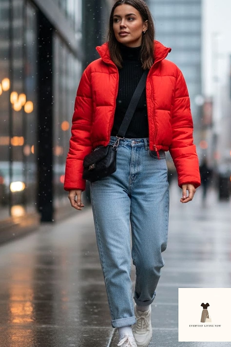 Cropped Puffer and Beanie Combo