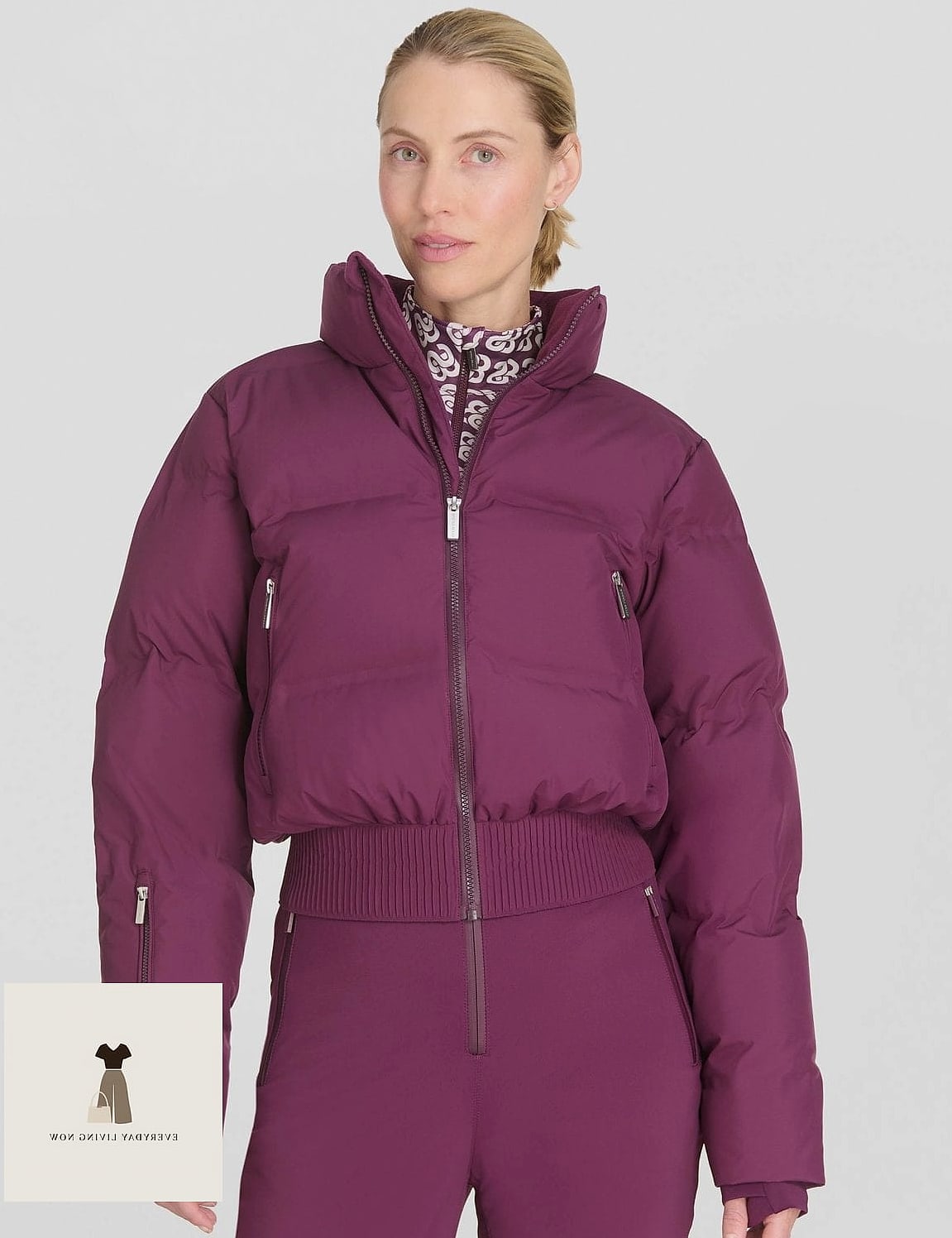 The Cropped Puffer with High-Waisted Pants