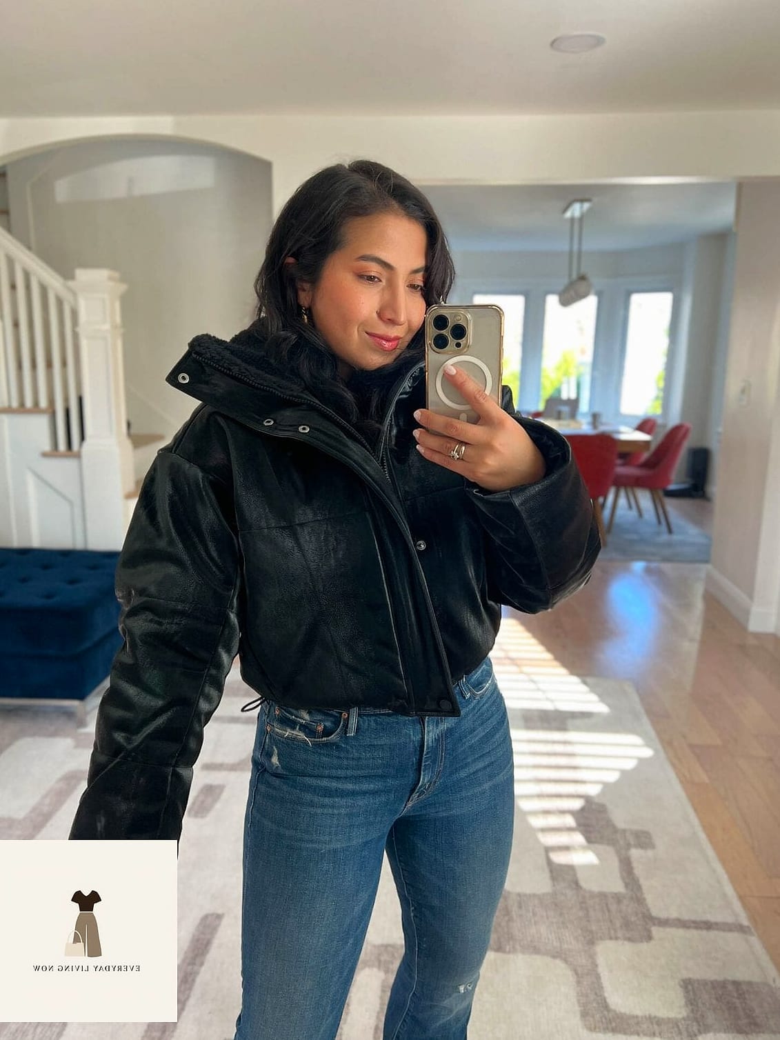Cropped Puffer Vest Over Leggings