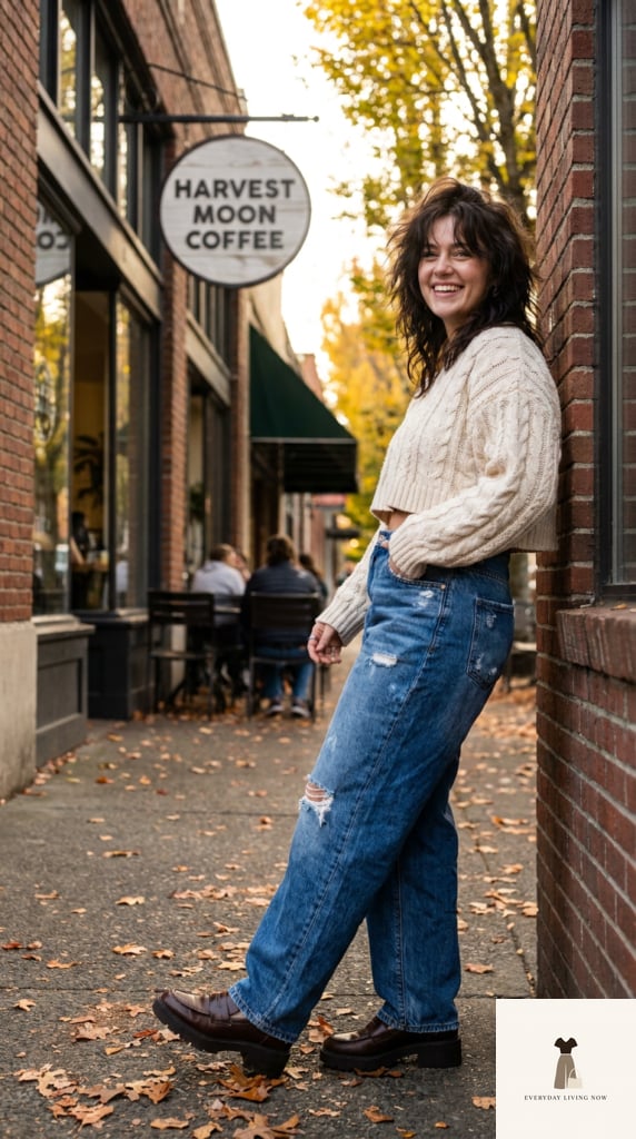 Cropped Sweater with High-Waisted Baggies