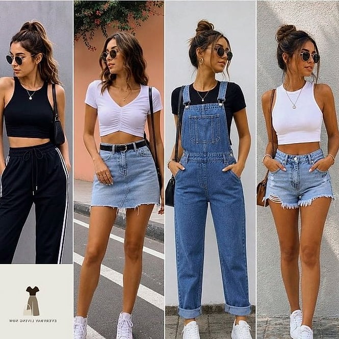 The Crop Top and High-Waisted Jeans Combo