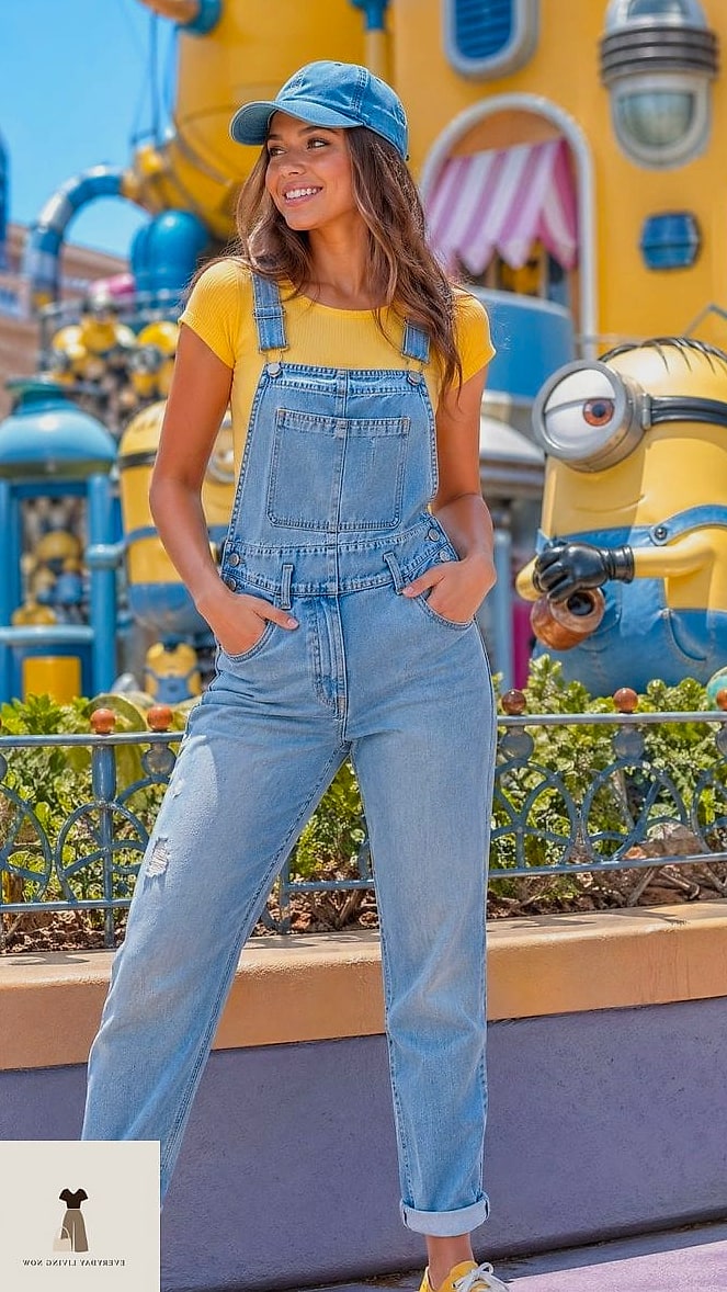 Denim Overalls With a Graphic Tee Underneath
