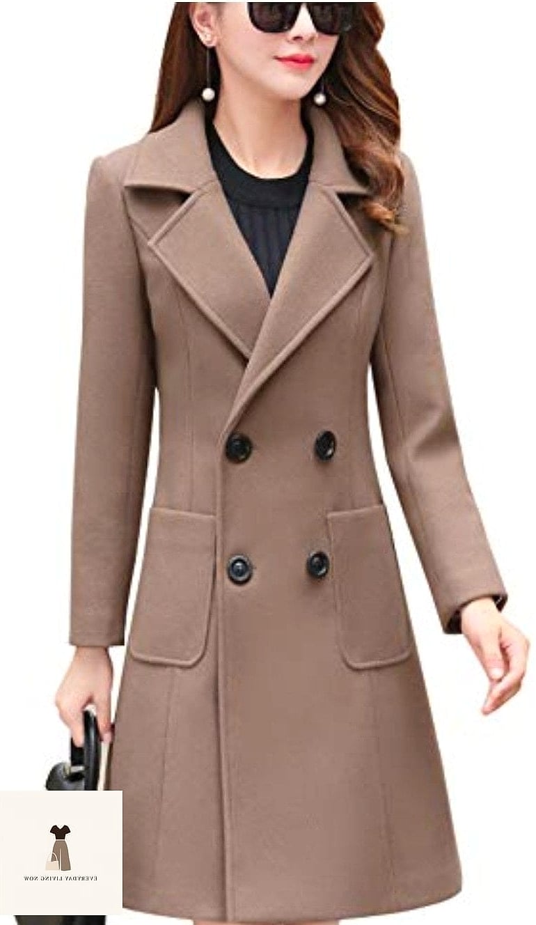 Double-Breasted Coat and Midi Skirt