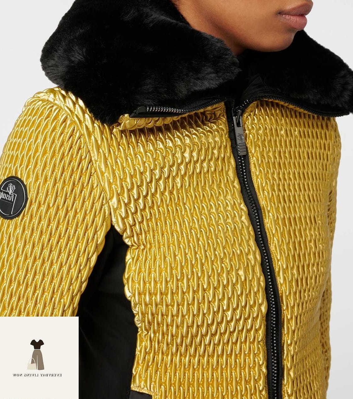 Faux Fur Trim Hood and Sleek Black Base