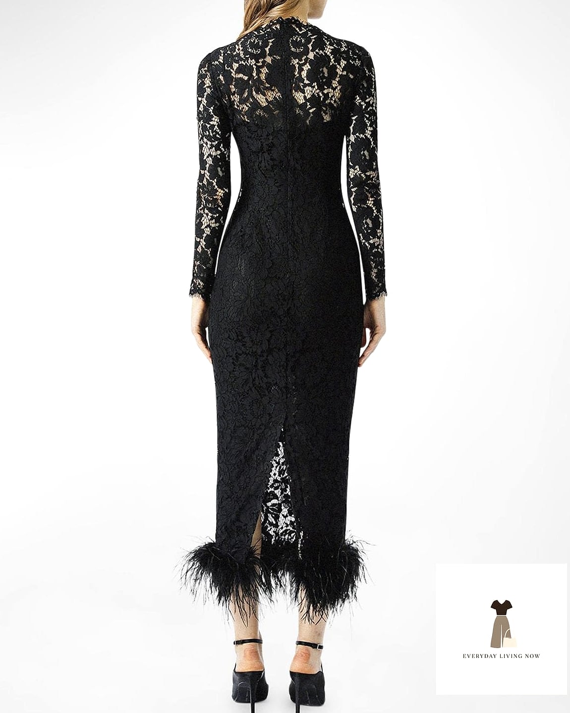 Feathered Hem Dress