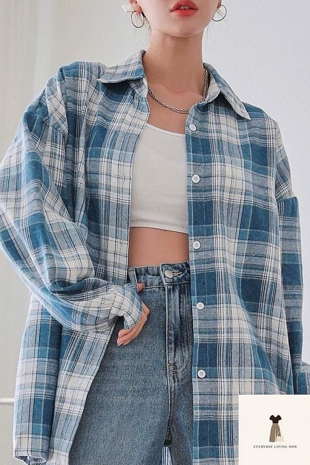 27 Comfy Outfit That Are Absolutely Stunning 8 Flannel Shirt Over a Basic Tee