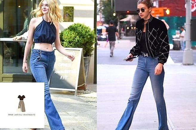Flare Jeans with a Cropped Denim Vest