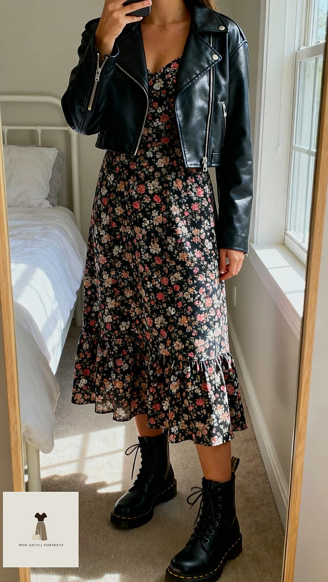 Floral Dress With Combat Boots