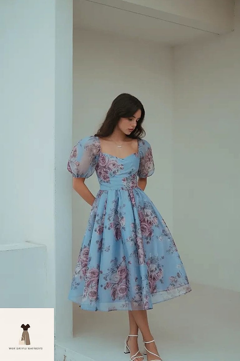 25 Outfit Semiformal That Are Dreamy and So Inspiring 14 Floral Midi Dress for Daytime Events
