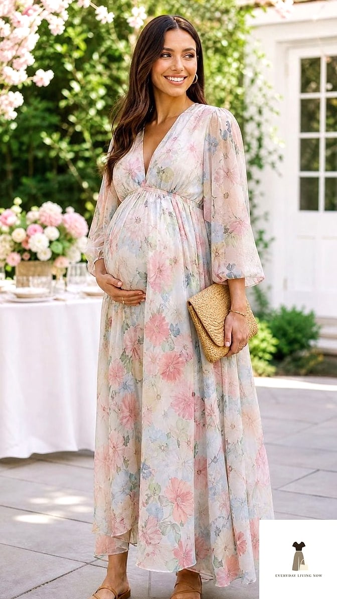 27 Baby Shower Outfit For Guest Worth Pinning Immediately 4 Flowy Floral Maxi Dress