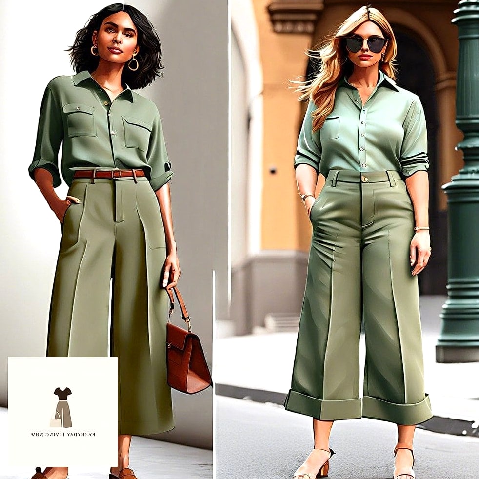 Forest Green Culottes with a Fitted Top