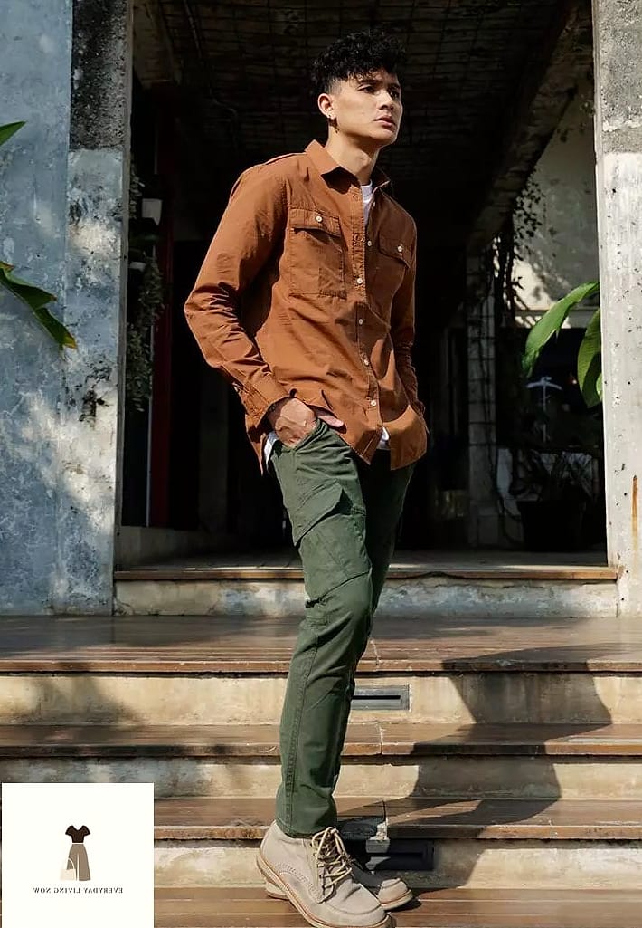 Forest Green Chinos with a Striped Top