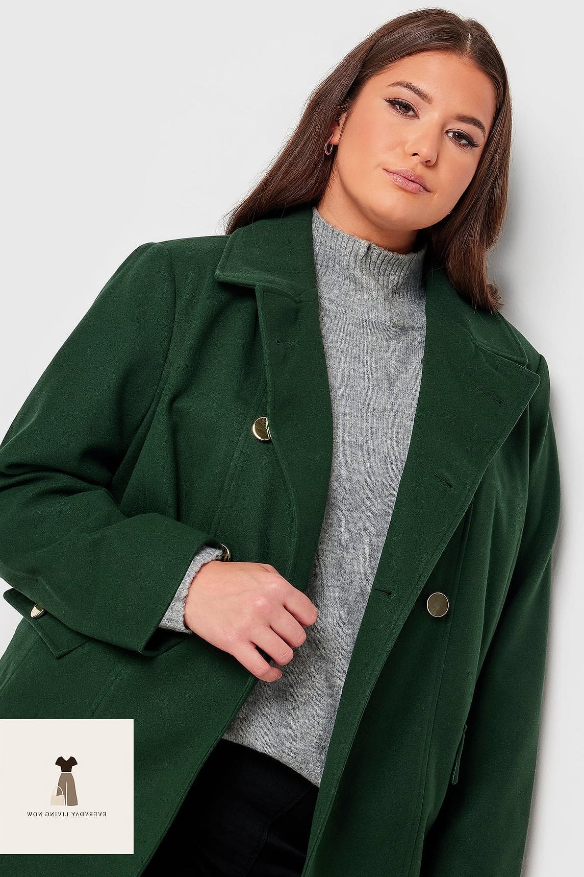 Forest Green Coat and Black Trousers