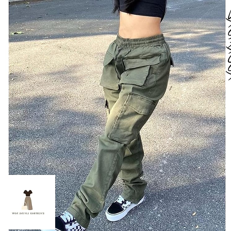 Green Cargo Pants with a Bodycon Top