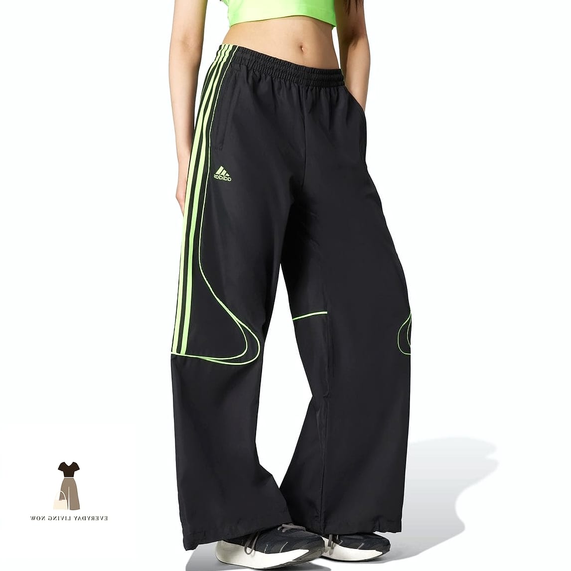 Green Track Pants with an Oversized Blazer