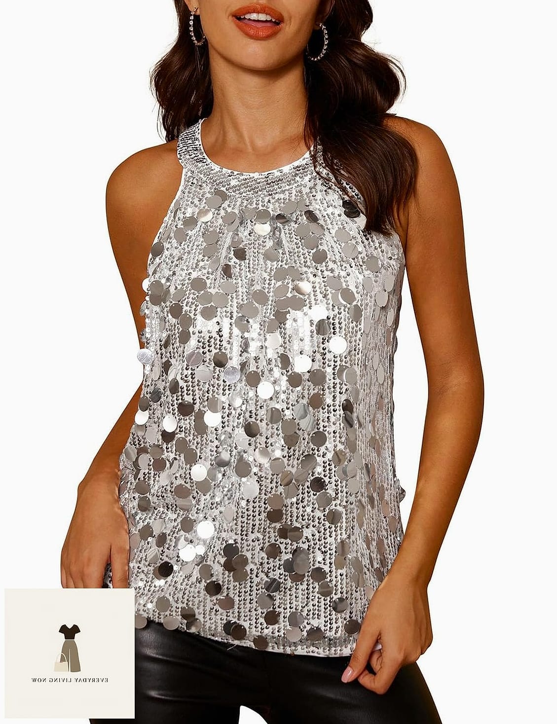 22 Vegas Outfit Ideas Every Woman Needs to See 16 Halter Top and Wide-Leg Trousers