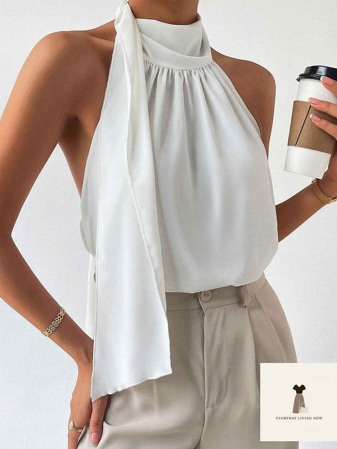 Halter Top and Wide-Leg Pants