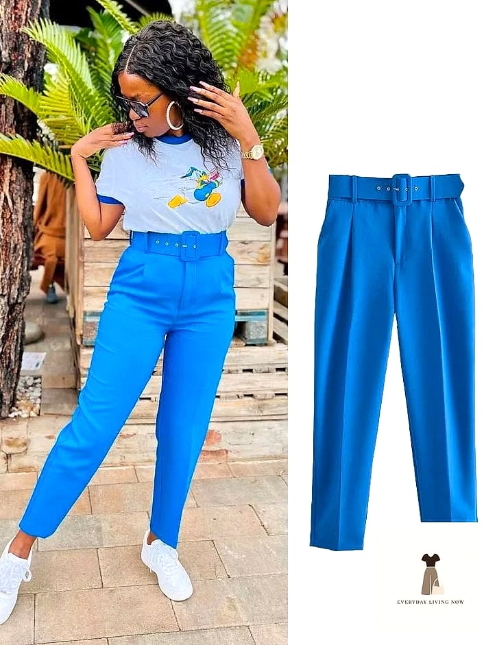High-Waisted Trousers and a Ribbed Tank