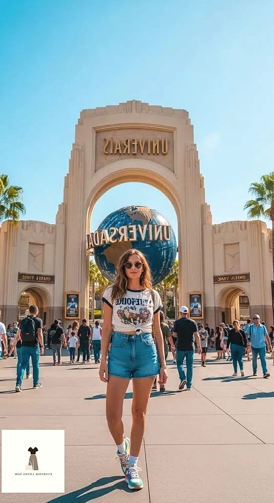 High-Waisted Denim Shorts With a Cropped Hoodie
