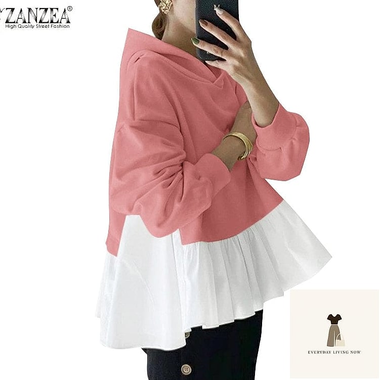 The Hoodie and Pleated Skirt Contrast