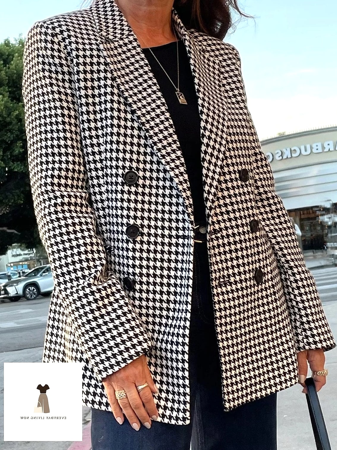 Houndstooth Blazer and Jeans