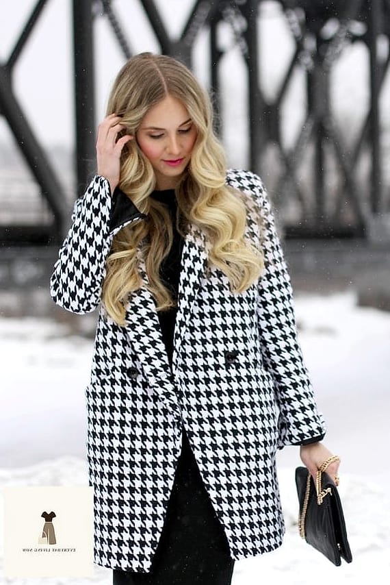 24 New Balance Outfit Every Style Lover Needs to See 17 Houndstooth Coat and Retro Sneakers