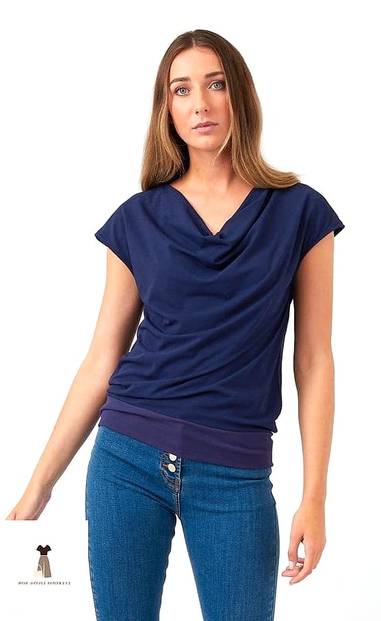 26 Jersey Outfit That Are Trending Right Now 27 The Jersey Cowl Neck Top for Effortless Layering