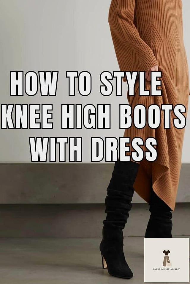 Knee-High Boots with a Sweater Dress