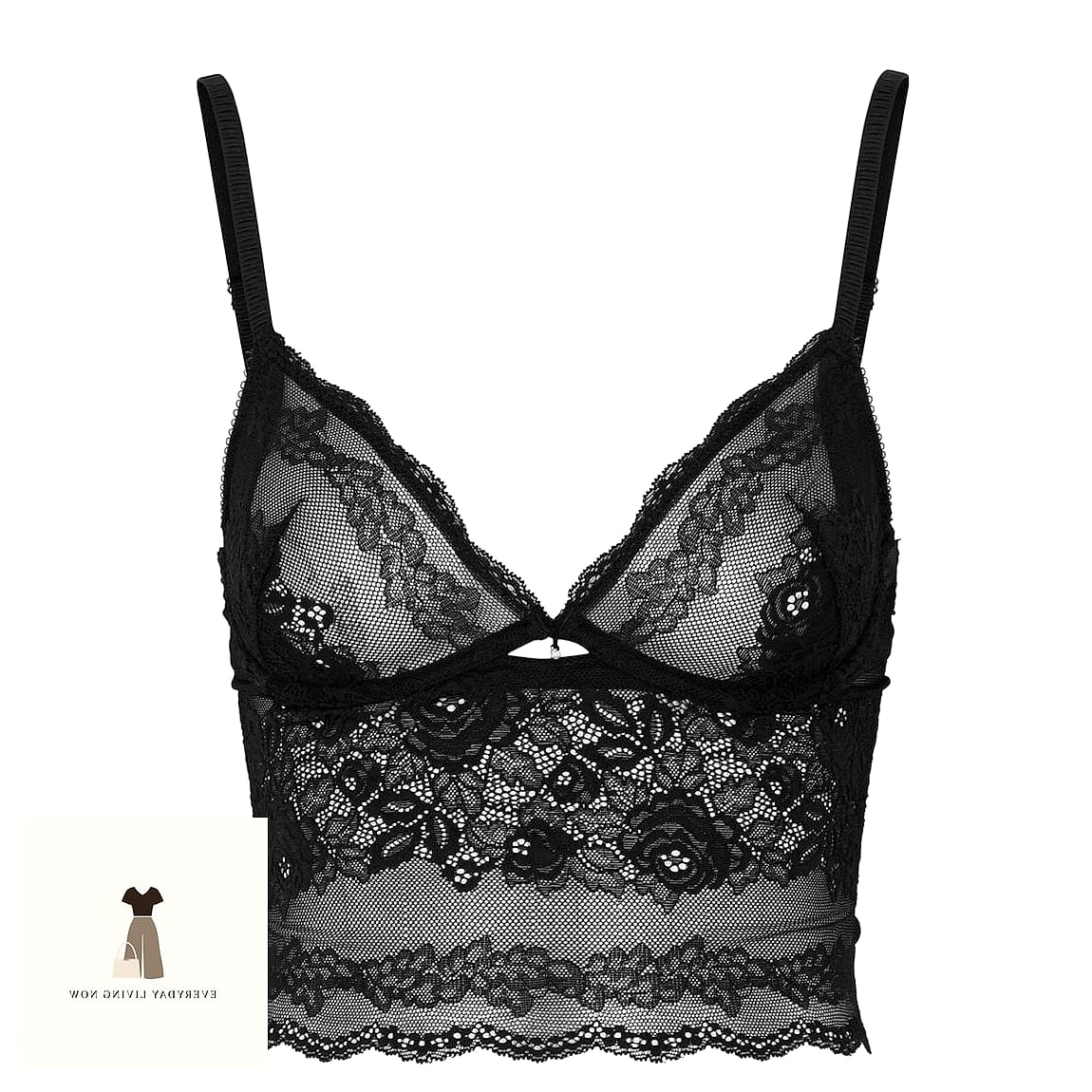 Lace Bralette Under a Cardigan