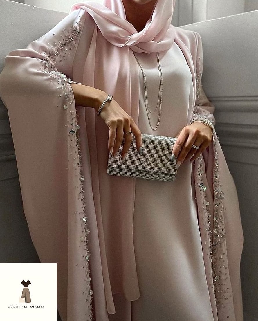 29 Abaya Outfit That Are Absolutely Stunning 8 Layered Abaya with Slip Dress