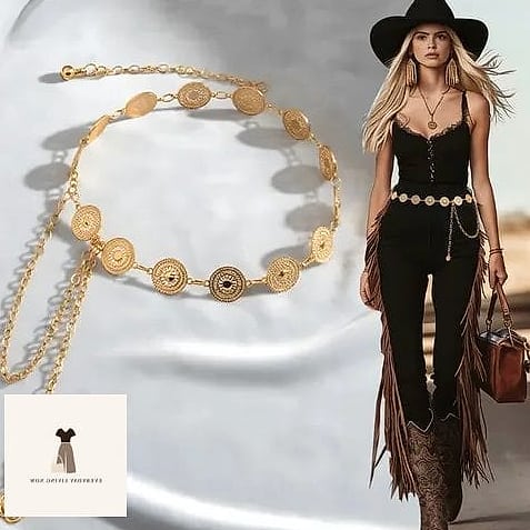 25 Outfit Vaquero Mujer That Will Transform Your Look 18 Layered Gold Jewelry with a Minimalist Base