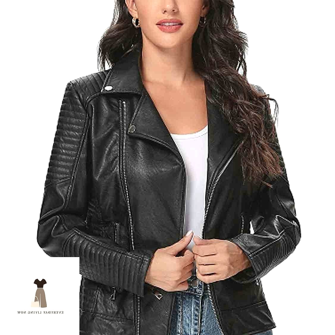 25 Simple Outfit Ideas Every Woman Needs to See 5 Leather Jacket and Mini Skirt