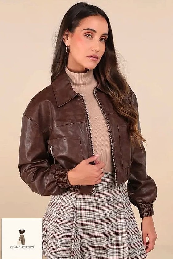 22 Vegas Outfit Ideas Every Woman Needs to See 6 Leather Jacket Over a Slip Dress