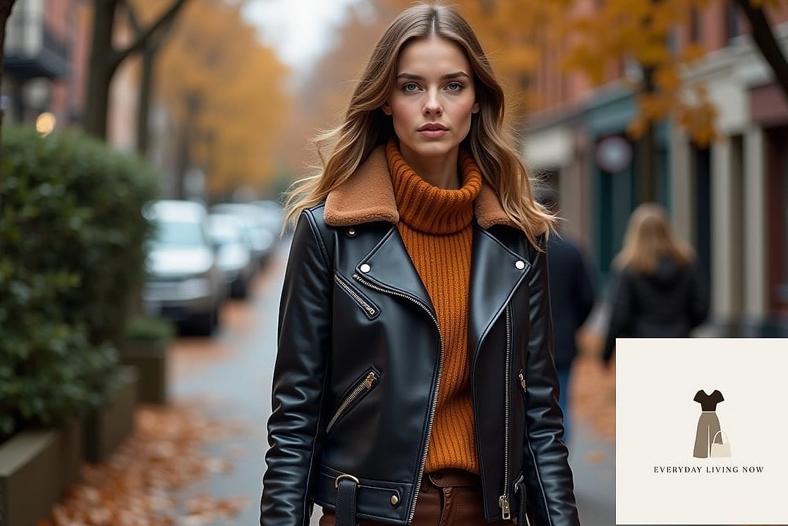 21 Herbst Outfit Damen Every Style Lover Needs to See 5 Lederjacke trifft Midi Skirt