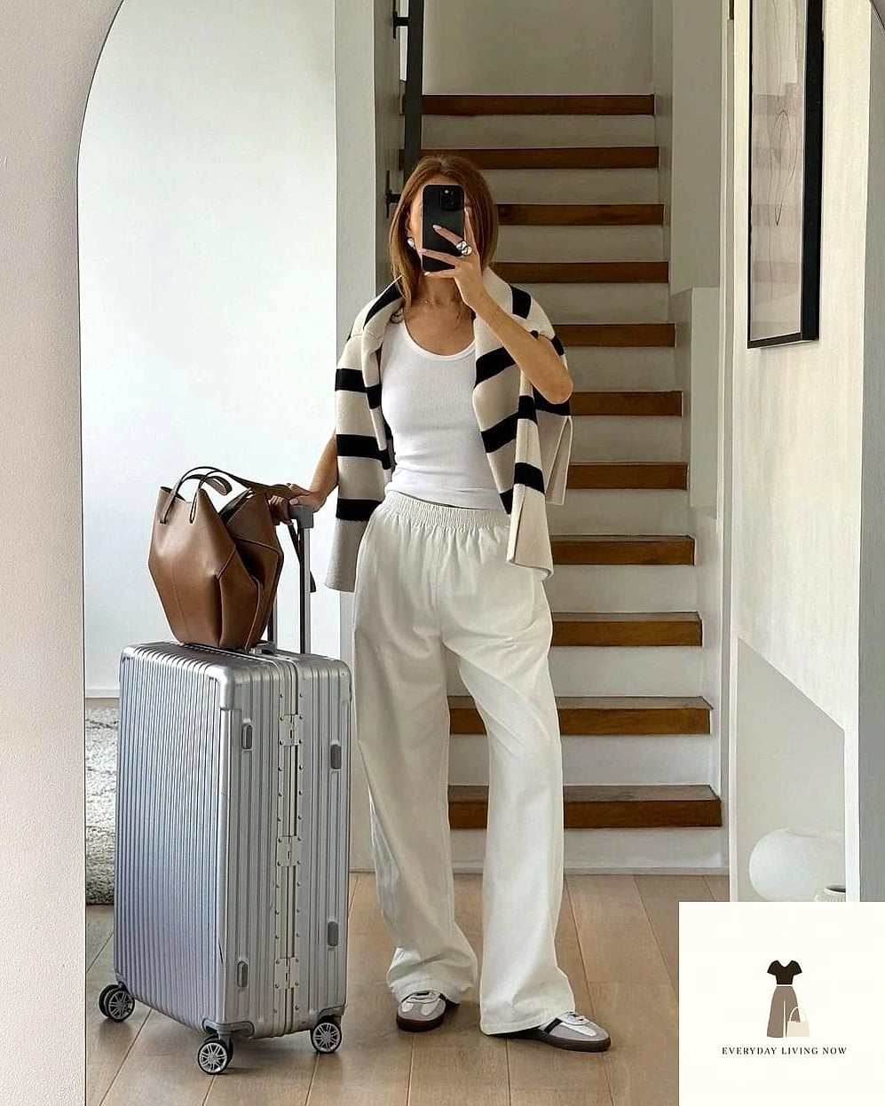 Linen Pants with a Cropped Cardigan
