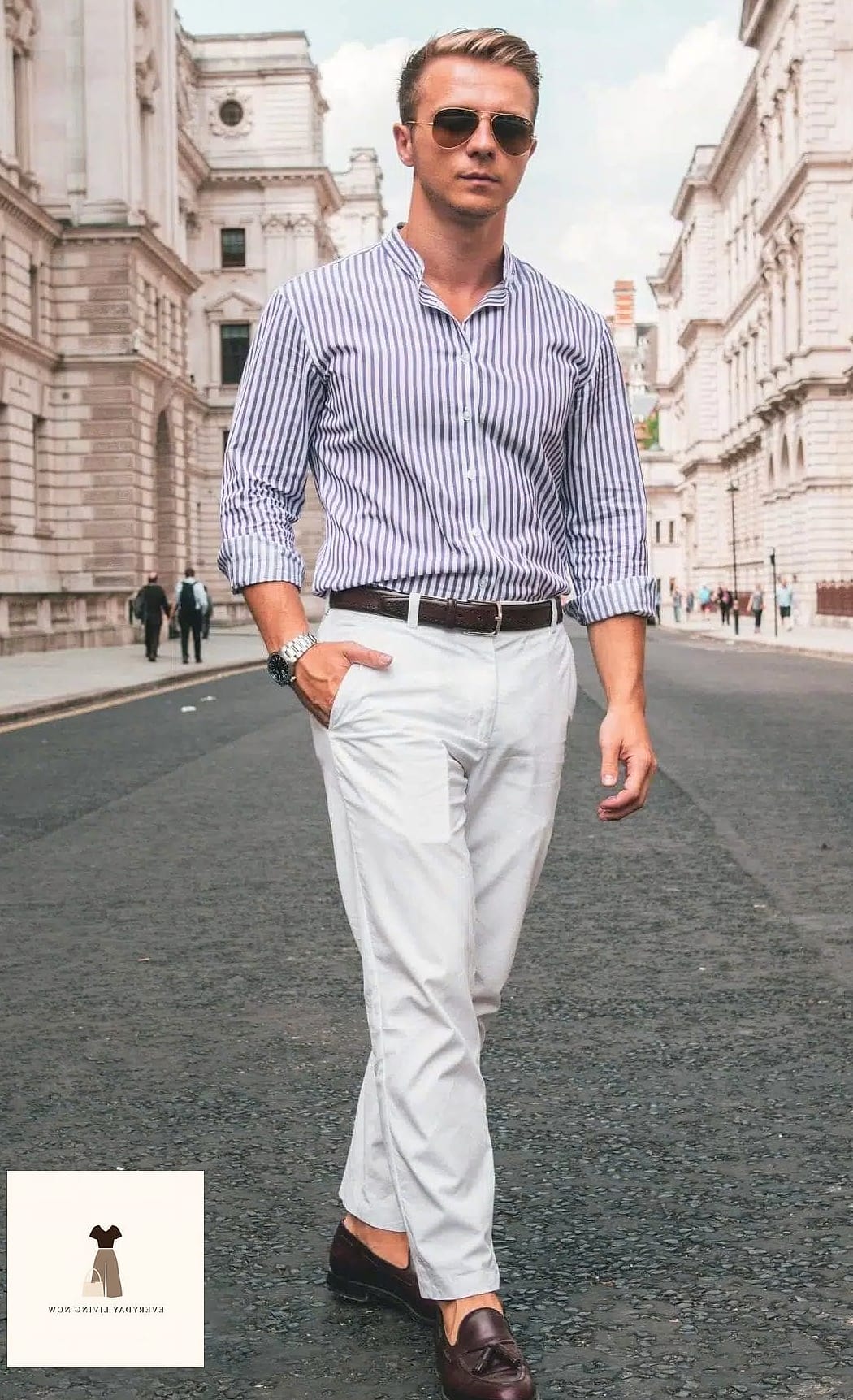 30 Striped Shirt Outfit That Are Absolutely Stunning 7 Menswear-Inspired Striped Shirt with Blazer