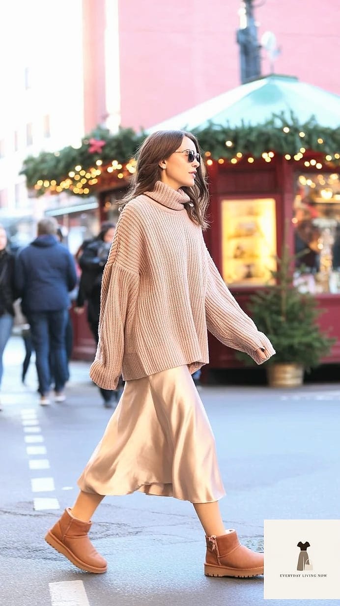 Midi Skirt and Turtleneck for a Polished Fall Look