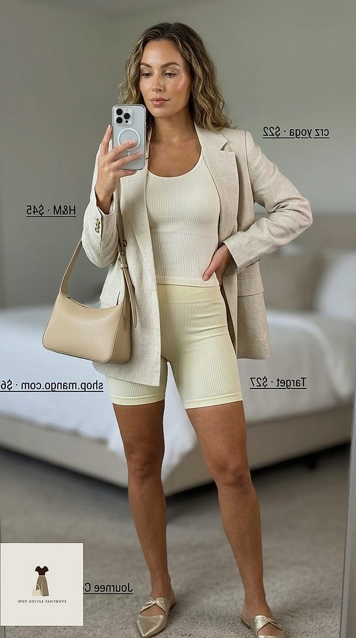 The Monochrome Biker Shorts Set
