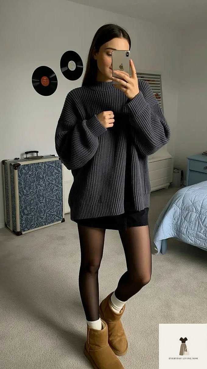 Monochrome Neutral Look With Tonal Uggs