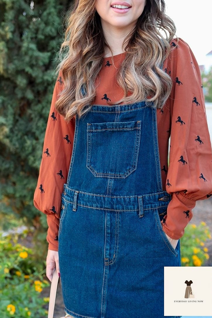 Overall Dress with Tights and Boots