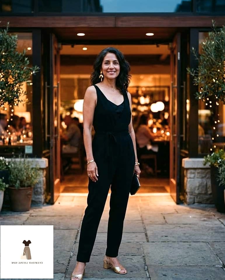 Overalls with a Silk Camisole