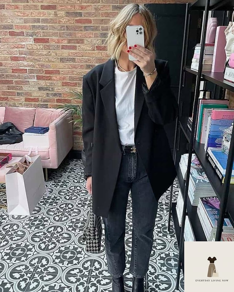 Oversized Blazer With Straight Leg Jeans