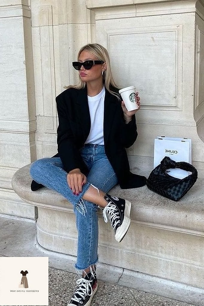 The Oversized Blazer and White Converse Combo
