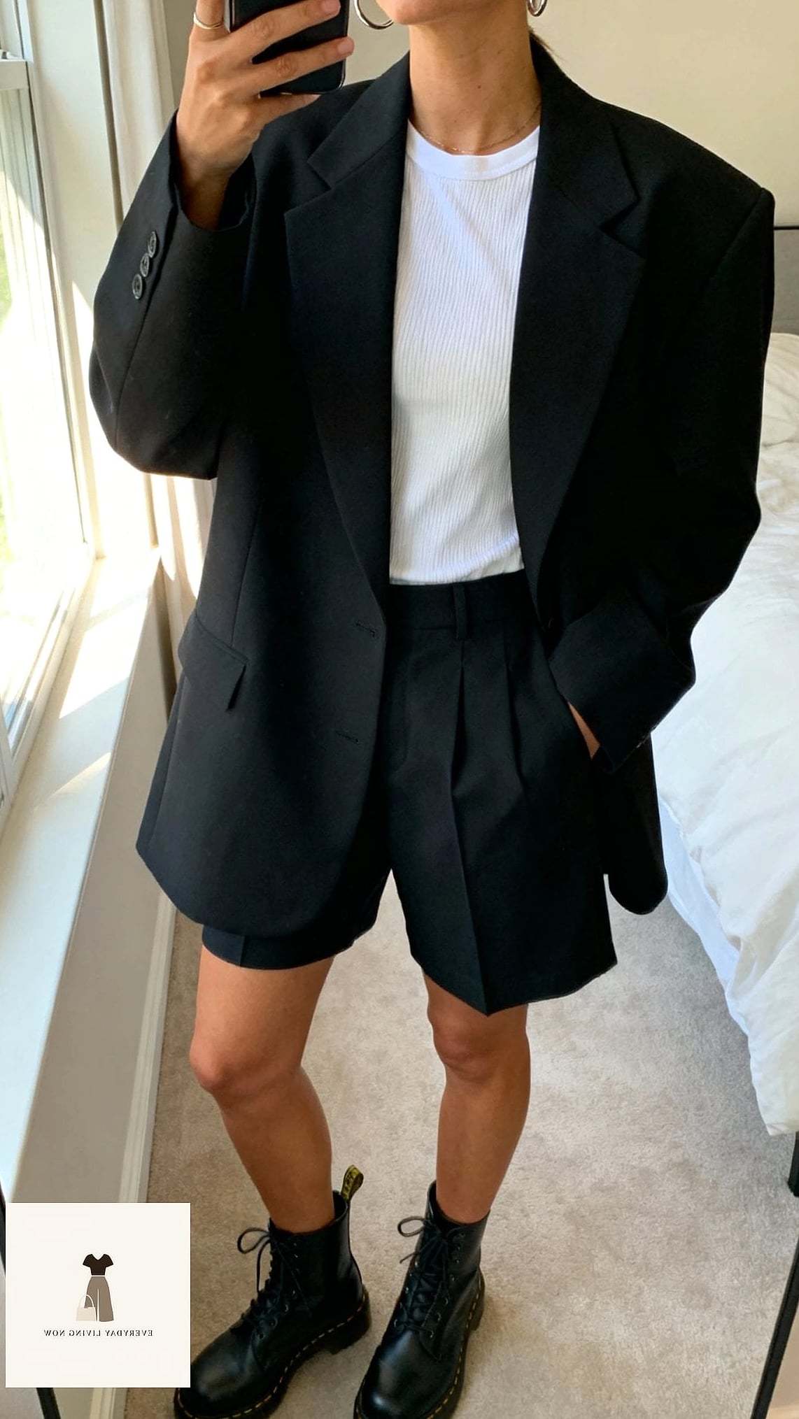 Oversized Blazer Over a Mini Skirt