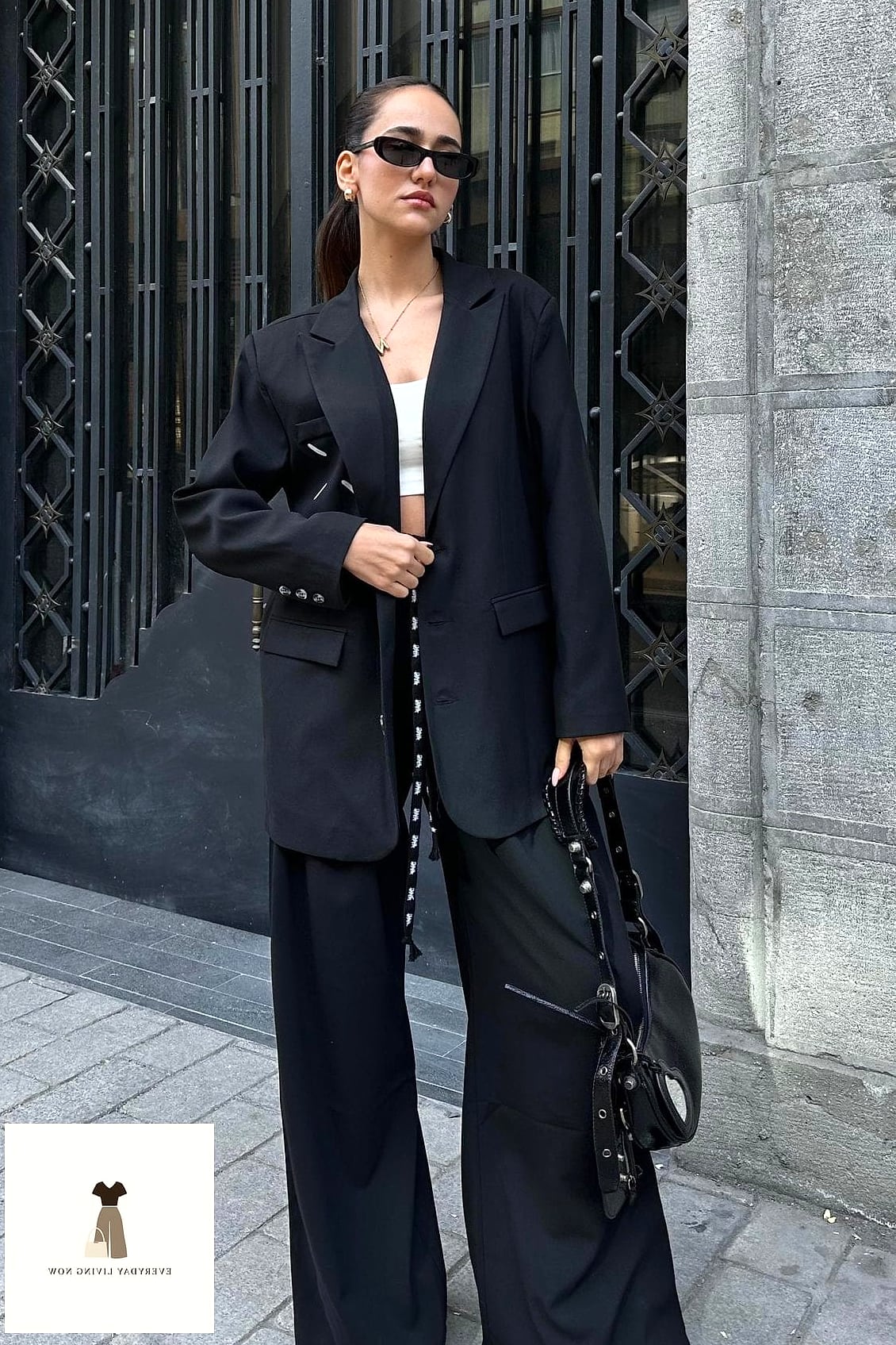 Oversized Blazer Over a Slip Dress