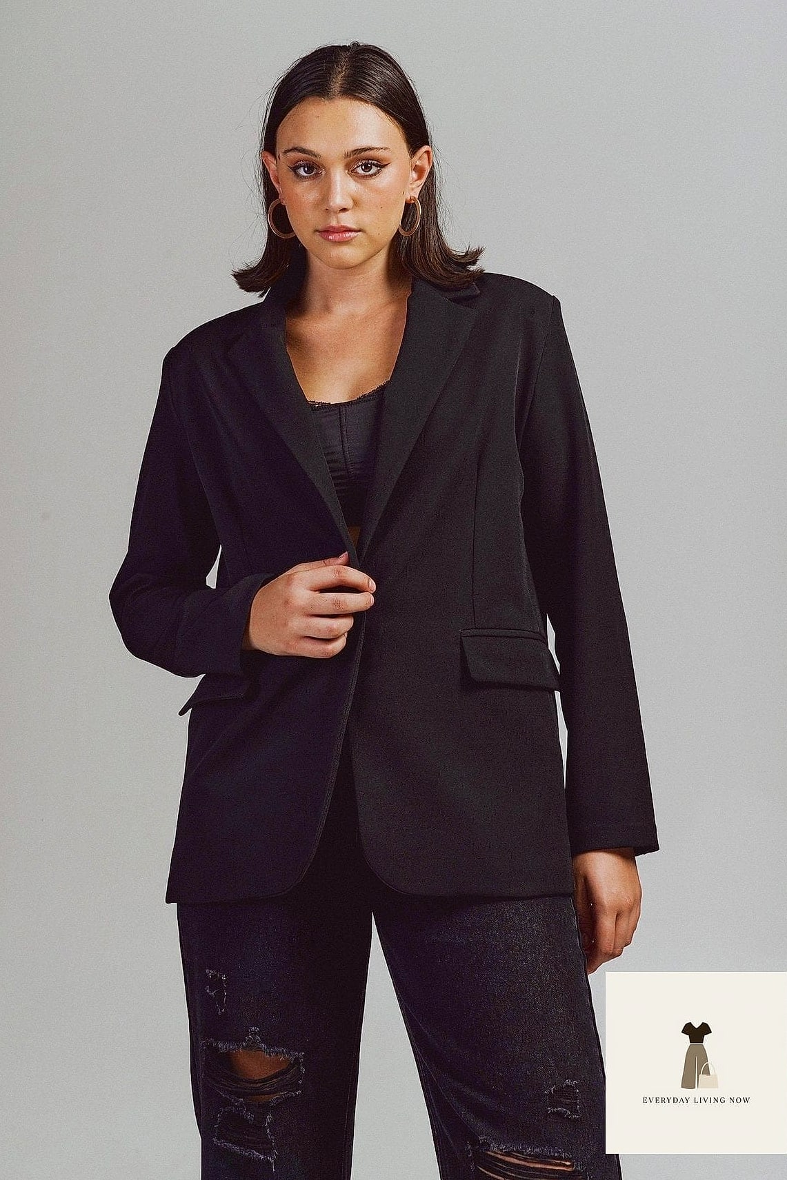 The Oversized Blazer and Bike Shorts Combo