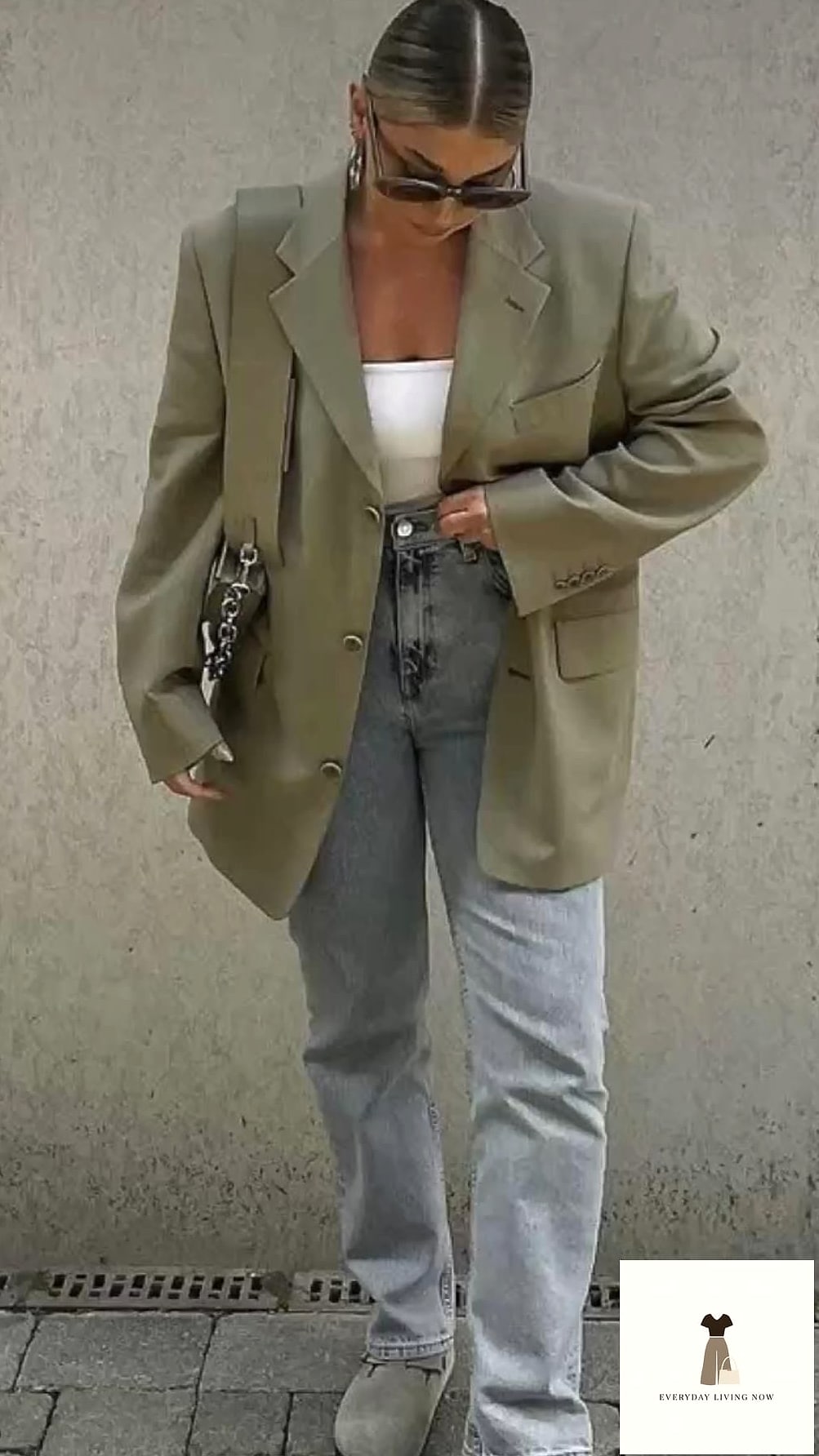 Oversized Blazer Over a Slip Dress