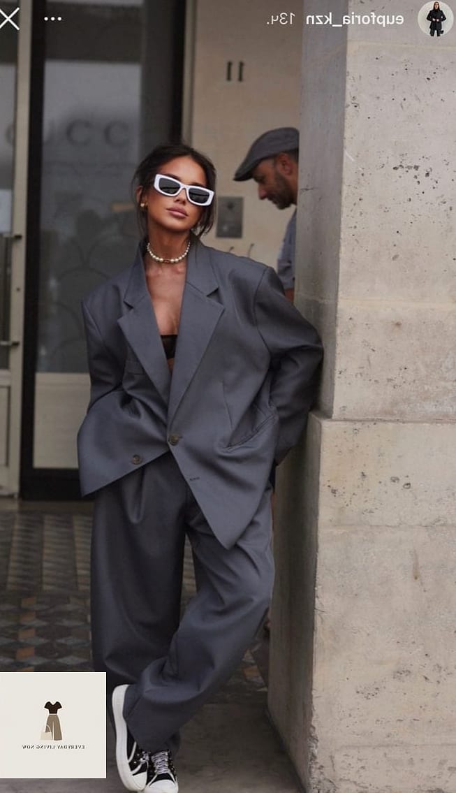 22 Inspo Outfit Worth Pinning Immediately 3 Oversized Blazer Over Bike Shorts