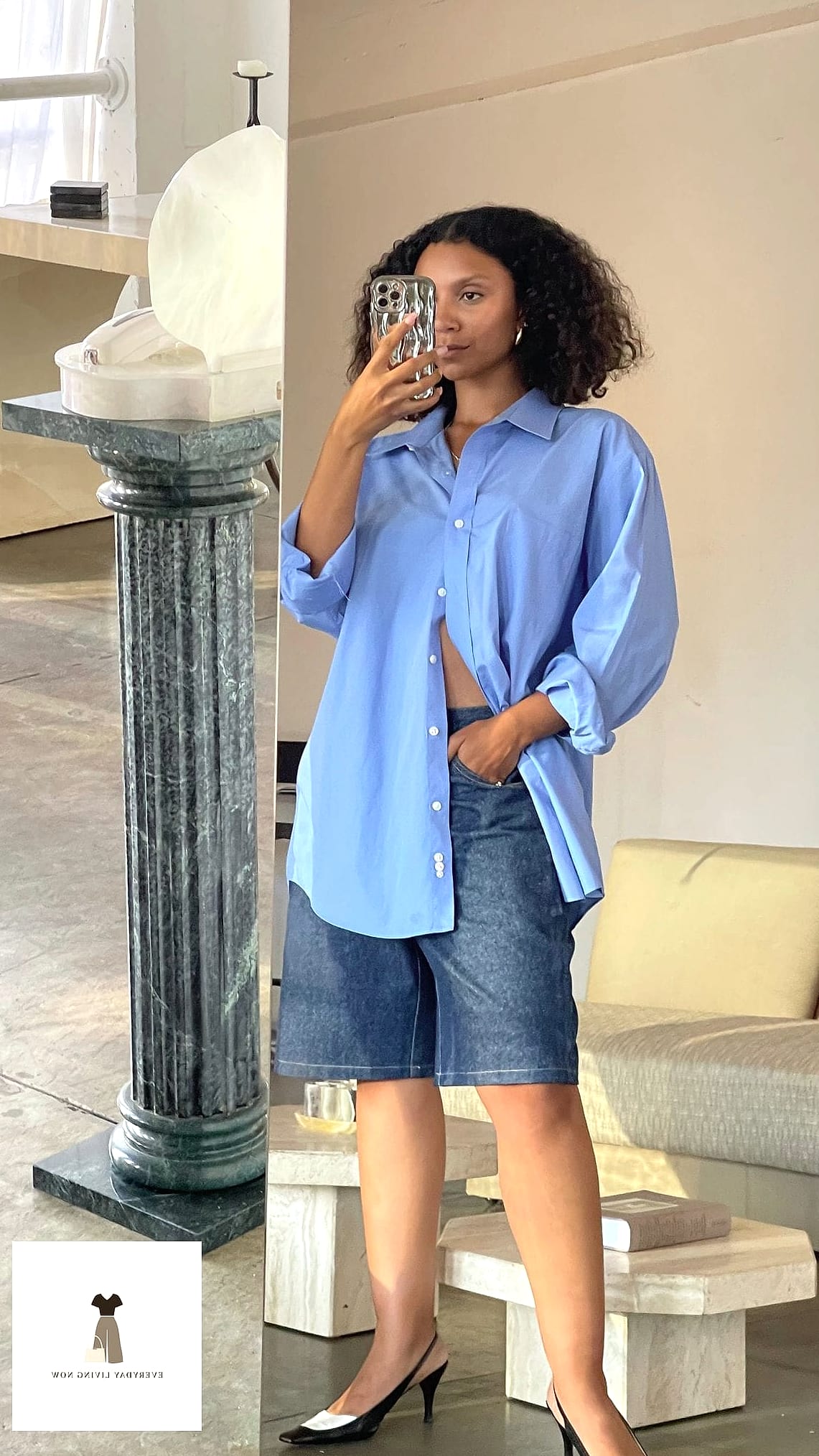 Oversized Button-Down as a Dress